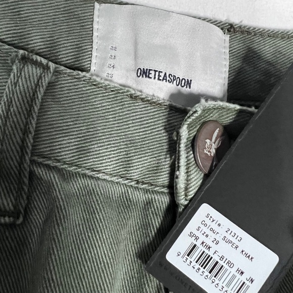 One Teaspoon Freebirds high rise chewed hem skinny jeans green - Picture 7 of 9